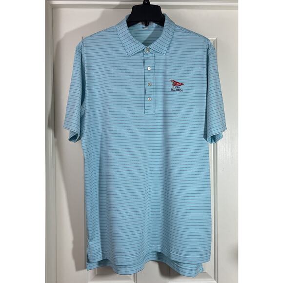 Peter Millar Summer Comfort LACC 123rd US Open Shirt Mens Large Green Golf Polo - Picture 3 of 14